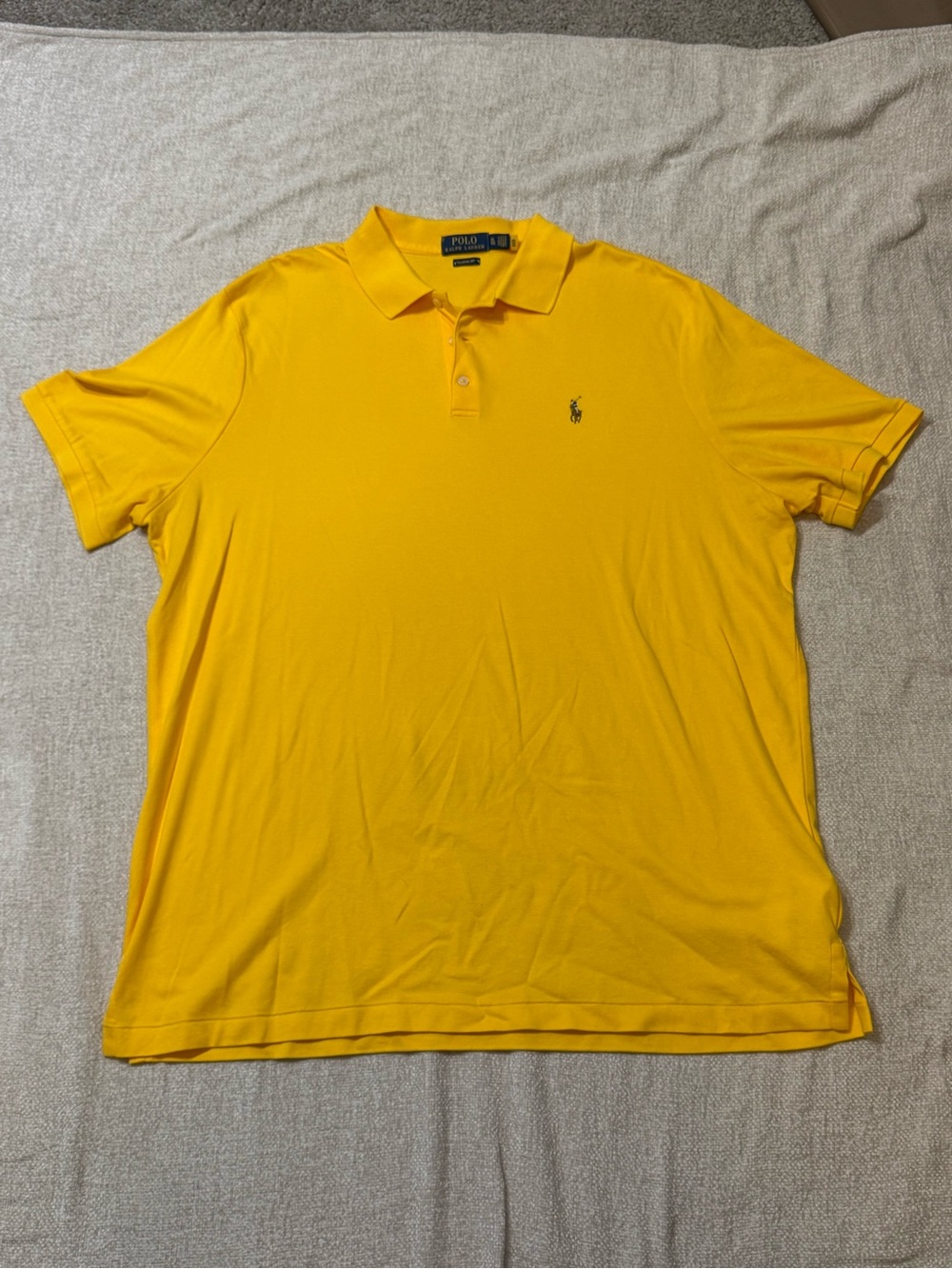 Polo Ralph Lauren Mens XL Yellow Classic Fit Polo Shirt Old Money Preppy